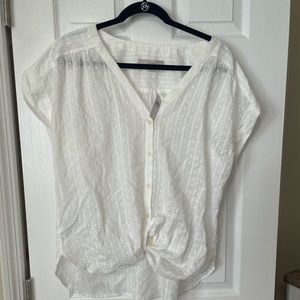 NWT White tie front blouse